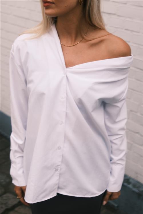 Serena Oversized Skjorte - Hvid - TeeShoppen