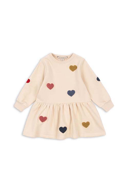 Konges Sløjd Lou Terry Sweat Dress Ocs Multi Heart Lou Terry Sweat Dress Ocs Multi Heart 4 Y  Creme  4 år  kvinde