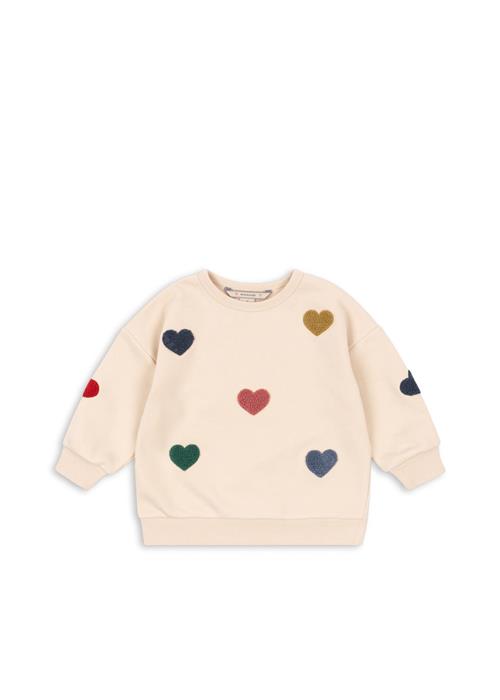 Konges Sløjd Lou Sweatshirt Multi Heart  Lou Terry Sweat Shirt Ocs Multi Heart 12 months  Creme  12 måneder  kvinde