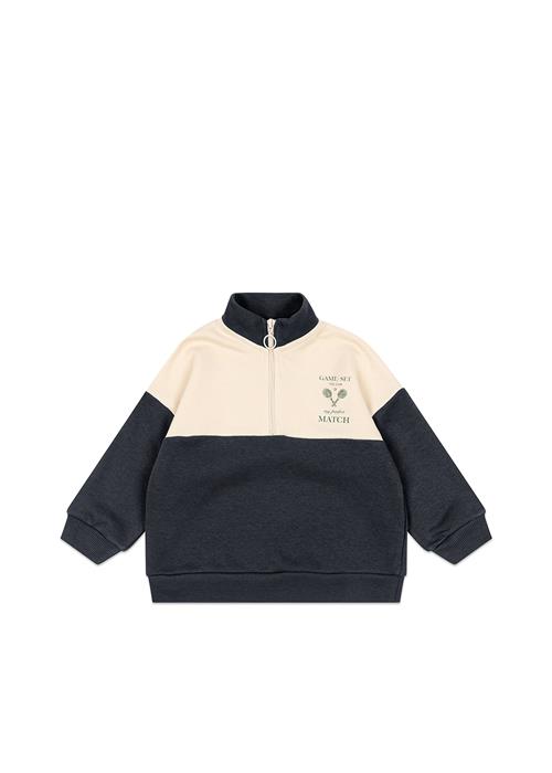 Konges Sløjd Loupy Lou Sweatshirt Med Halv Lynlås Total Eclipse  Loupy Lou Half Zip Sweat Ocs Total Eclipse 3 Y  Marineblå  3 år  mand