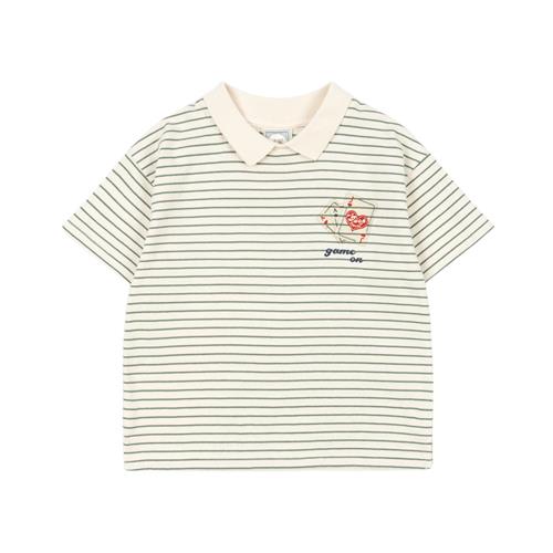 Konges Sløjd GOTS RHW X KS Gameon Tee Terra Stripe 7-8 Y    7-8 år  Unisex