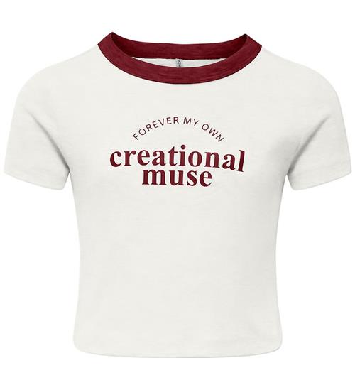 Se Kids Only T-shirt - Rib - KogVasity - Cloud Dancer/Muse/Cabernet ved KidsWorld