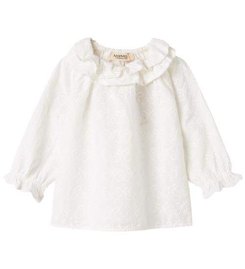 Se MarMar Bluse - Tonello - Hvid m. Sløjfer ved KidsWorld
