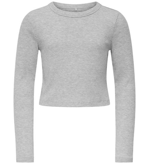 Kids Only Bluse - KogBina - Rib - Light Grey Melange