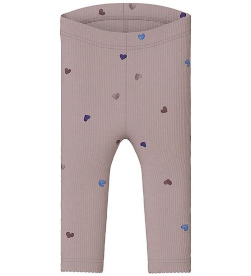 Name It Leggings - Rib - Noos - NbfNutti - Burnished Lilac m. Hj