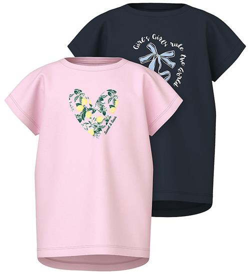 Name It T-shirt - NkfVigea - 2-pak - Ballerina/Dark Sapphire