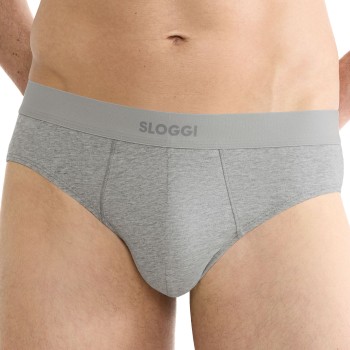 Sloggi 2P Men Ever Ease Brief Lysegrå bomuld Small Herre