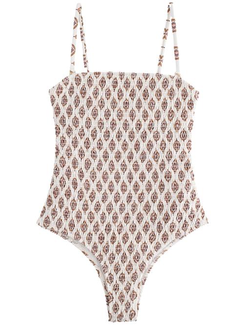 Next Badedragt  lysebeige / orange / rød