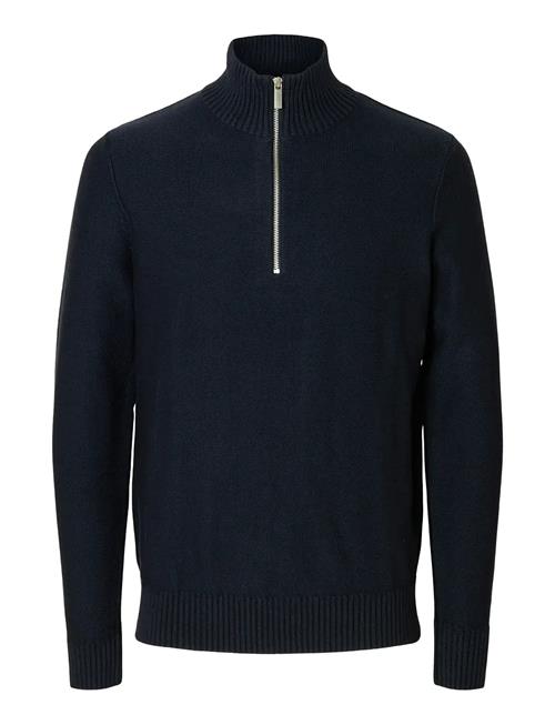 Slhaxel Ls Knit Half Zip W Selected Navy