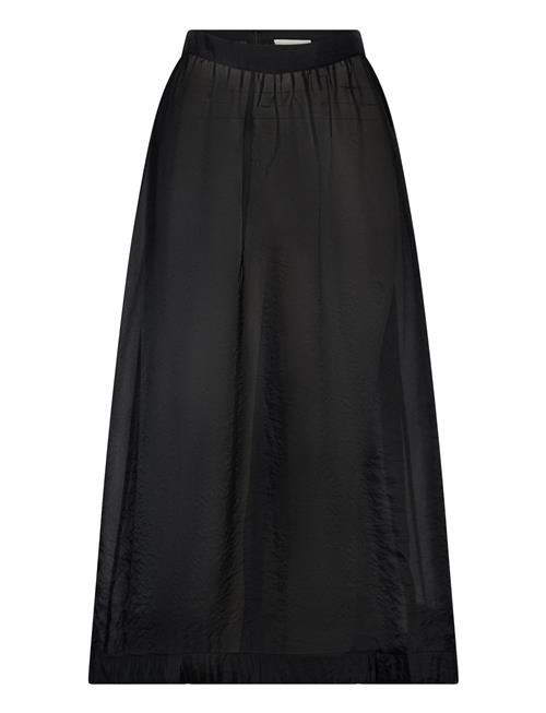 Hayden Pleated Wide Organza Midi Skirt Malina Black