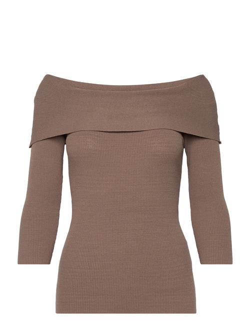 Slindianna Offshoulder Pullover Soaked In Luxury Brown