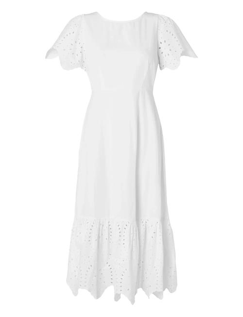 Slfkelli Ss Ankle Broderi Dress B Selected White