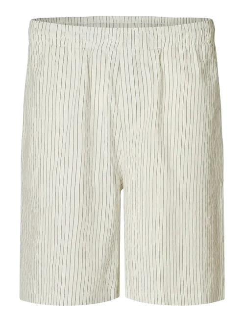 Slhloose-Ace Seersucker String Shorts Selected Cream