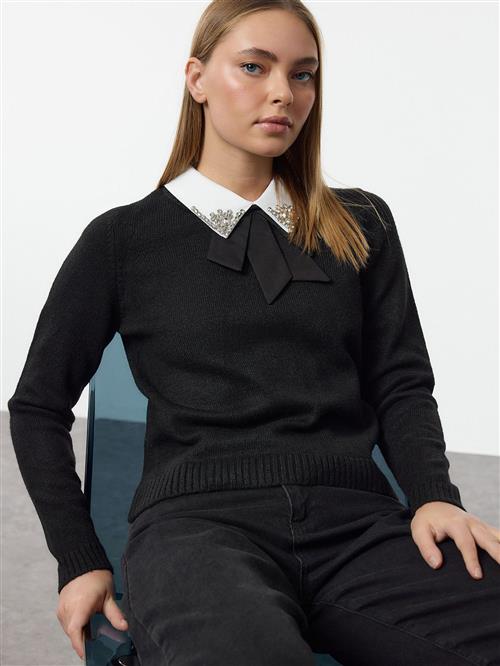 Trendyol Pullover  sort / hvid