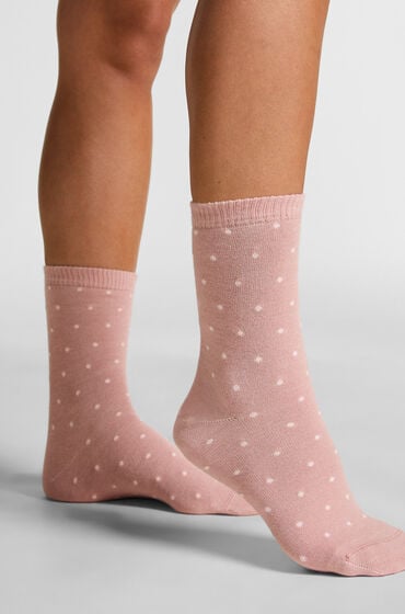 Hunkemöller Crew-sokker i modal pink