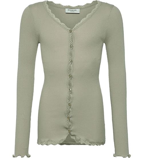 Rosemunde Cardigan - Rib - Balta - Abbey Stone m. Blonder