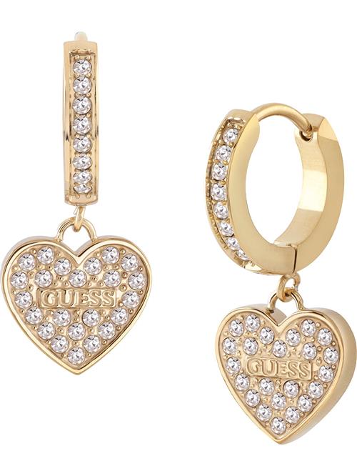 GUESS Øreringe 'Huggie me'  guld / transparent