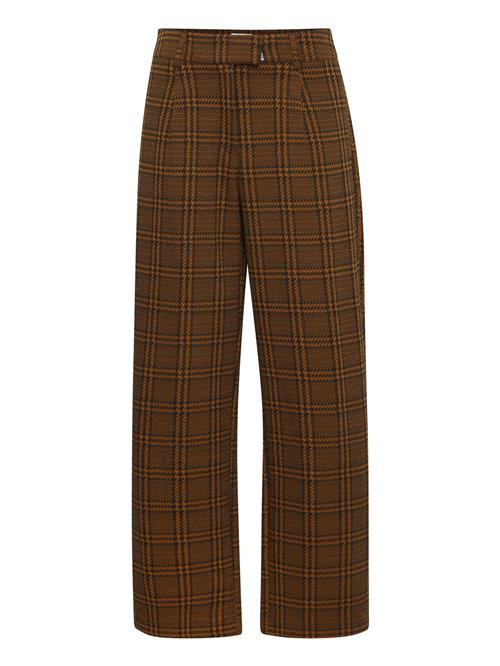 ICHI Bukser med lægfolder  brun / choko