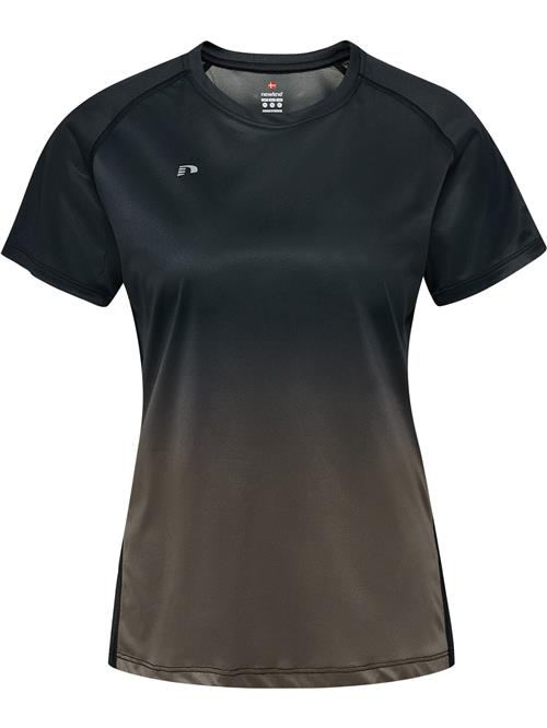 Newline Funktionsbluse  brun-meleret / sort / hvid