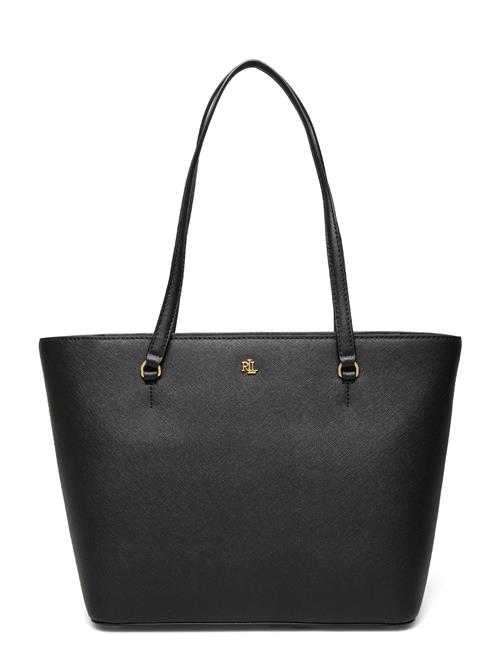 Crosshatch Leather Medium Karly Tote Lauren Ralph Lauren Black
