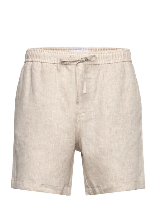Linen Drawstring Shorts Oatmeal The Resort Co. Beige