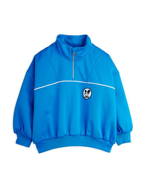 Mini Rodini Ritzratz Patch Sweatshirt Med Halv Lynlås  Blue 80/86 cm  Blå  80/86 cm  mand