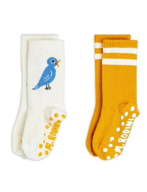 Mini Rodini Bird 2-pak Skridsikre Sokker  Multi 28-31 EU  Hvid  28-31 EU  Unisex