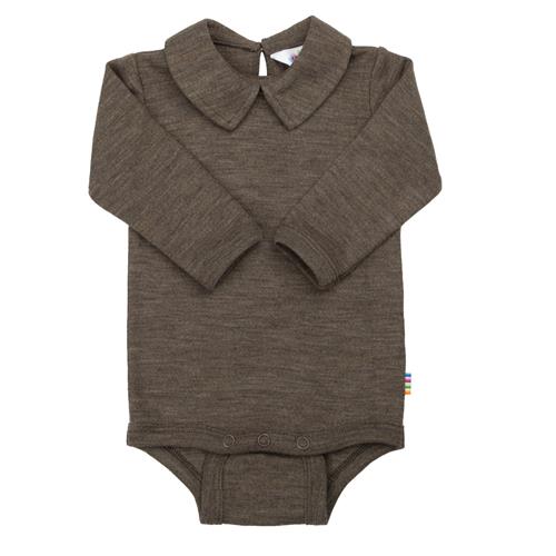 Joha Babyuld Body Med Krave Brown Melange  Brown Melange-80 cm Wool Brun  80 cm  Unisex