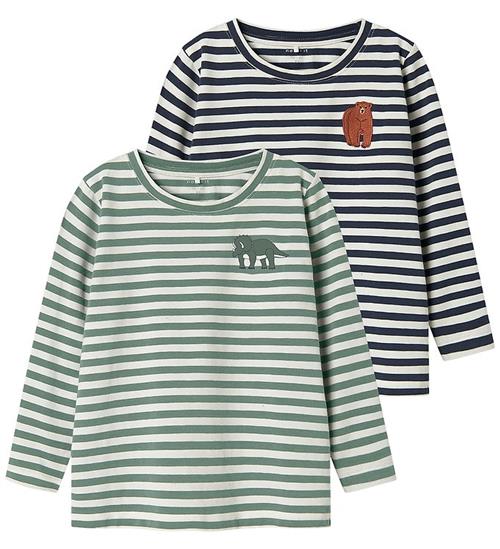 Name It Bluse - NmmNitu - 2-pak - Mood Indigo/W. GREEN BAY
