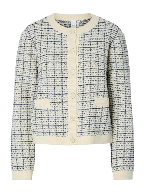 YAS Cardigan  creme / navy / mørkeblå