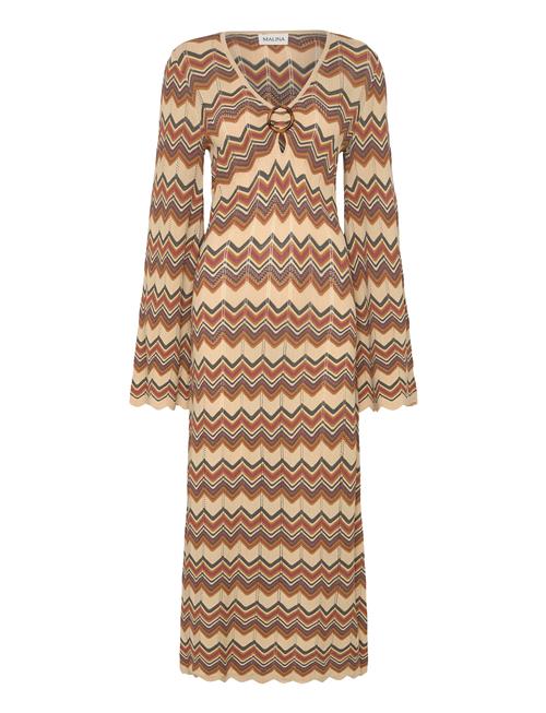 Zinna Wide Sleeve Knitted Dress Malina Brown