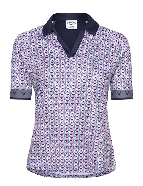 Chev Geo ½ Sleeve Polo Callaway Purple
