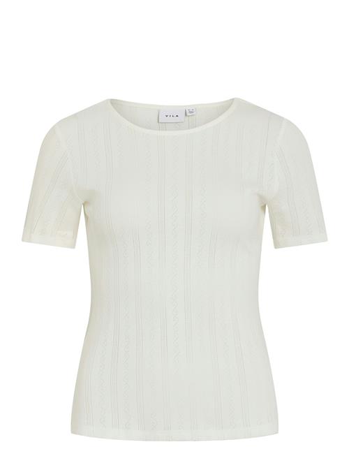 Vikassie S/S Pointelle Top - Noos Vila White