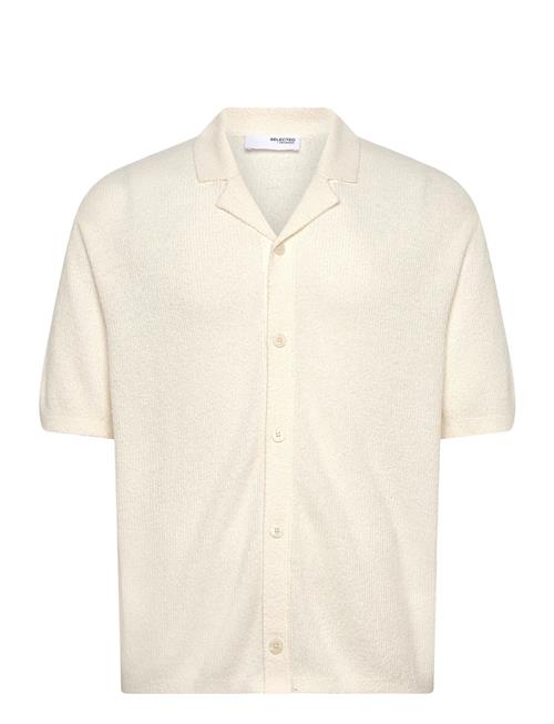 Slhtelum Ss Knit Relaxed Resort Cardigan Selected Cream