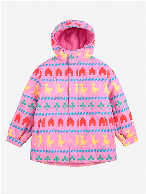 Bobo Choses Farm All Over Ski-anorak Fuchsia  Fuchsia 6-7 Years  Lyserød  6-7 år  kvinde