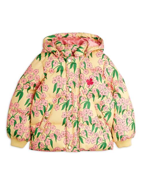 Mini Rodini Alpine Flowers Puffer Med Hætte  Yellow 104/110 cm  Gul  104/110 cm  kvinde