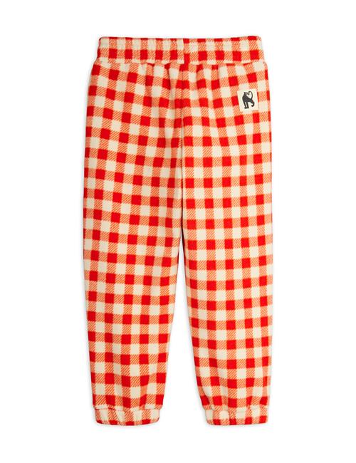 Mini Rodini Gingham Fleece-bukser  Red 92/98 cm  Rød  92/98 cm  mand