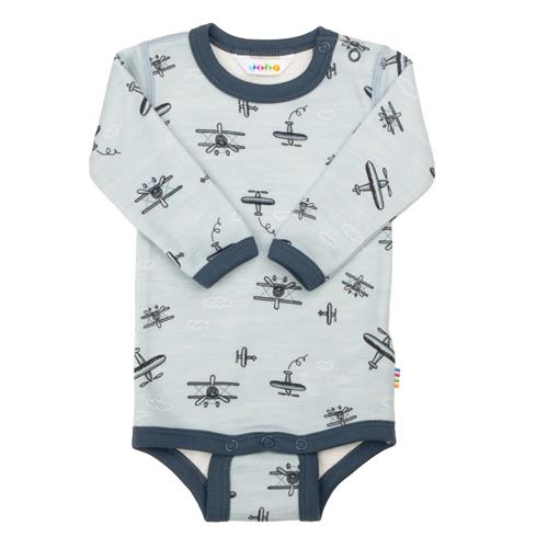 Joha Uldbaby Body Light Blue  Light blue-90 cm Wool Blå  90 cm  mand