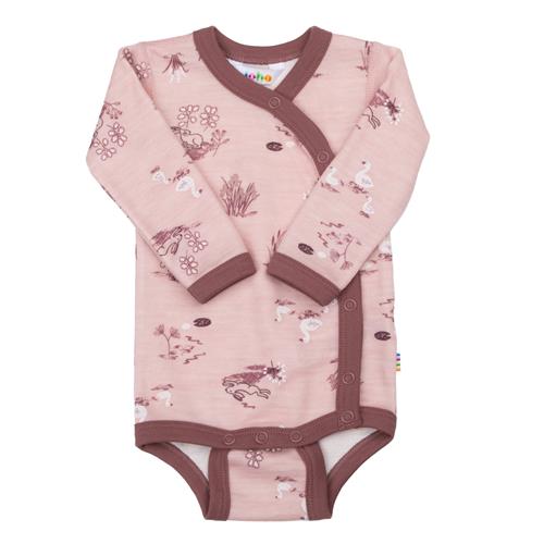 Joha Babyuld Body Med Sidelukning Light Pink  Light Pink-60 cm Wool Lyserød  60 cm  kvinde