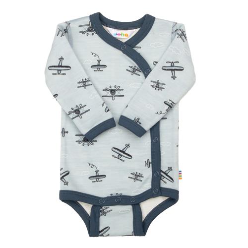 Joha Babyuld Body Med Sidelukning Light Blue  Light blue-60 cm Wool Blå  60 cm  mand