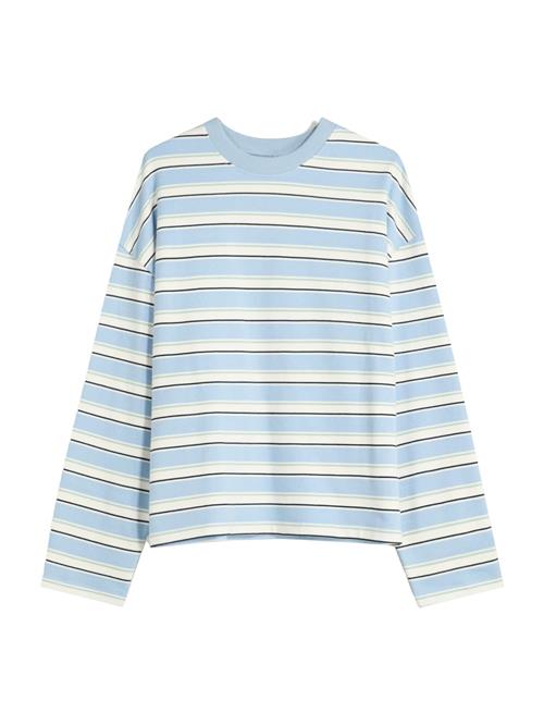 Bershka Sweatshirt  lyseblå / sort / hvid
