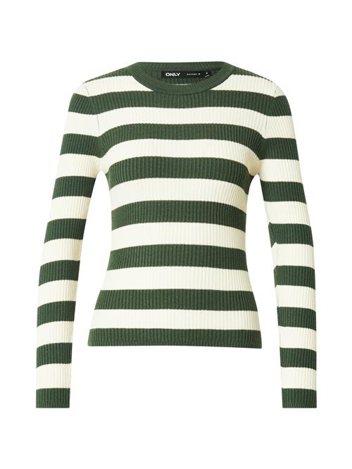 ONLY Pullover 'ONLLOUISA'  grøn / hvid