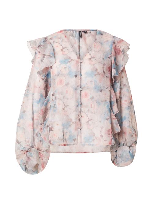 VERO MODA Bluse 'VMSABRINA'  lyseblå / pastelpink / hvid
