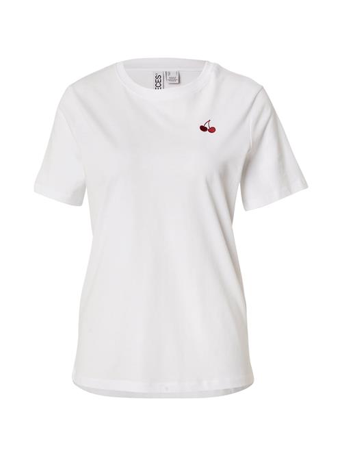 PIECES Shirts 'PCRIA'  mørkerød / hvid