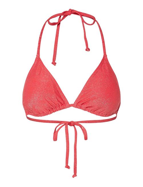 Pclaomi Lurex Bikini Triangle Top Bc Pieces Red