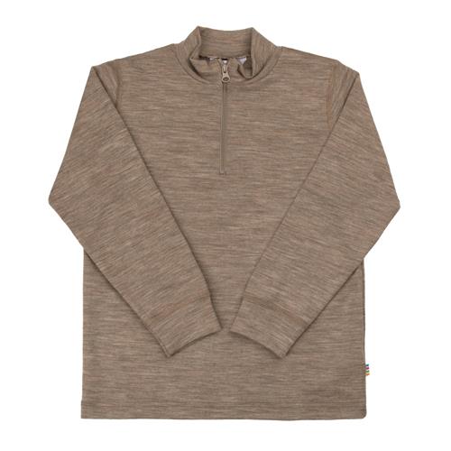 Joha Uldtop Med Halv Lynlås Beige Melange  Beige Melange-100 cm Wool Beige  100 cm  Unisex