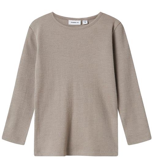 Name It Bluse - Uld/Silke - Rib - NmmWossa - Satellite