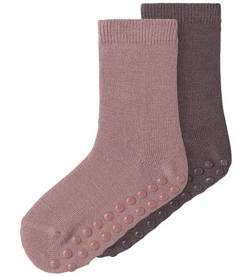 Name It Strømper - 2-pak - Uld/Bomuld - NmfWak - Skridsikker - A