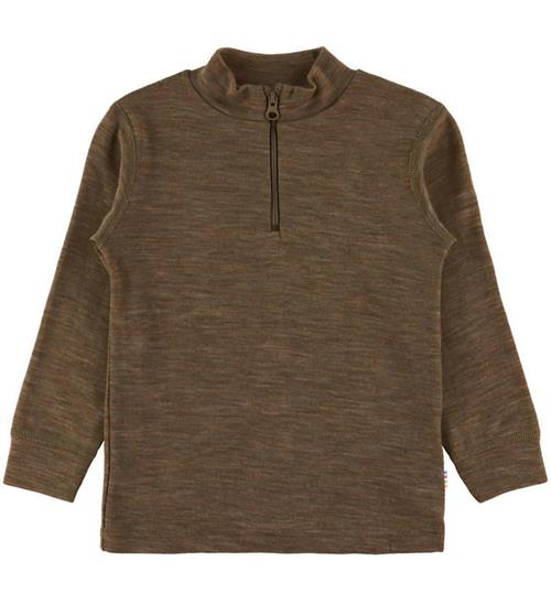 Joha Bluse - Uld/Silke - Brun Meleret