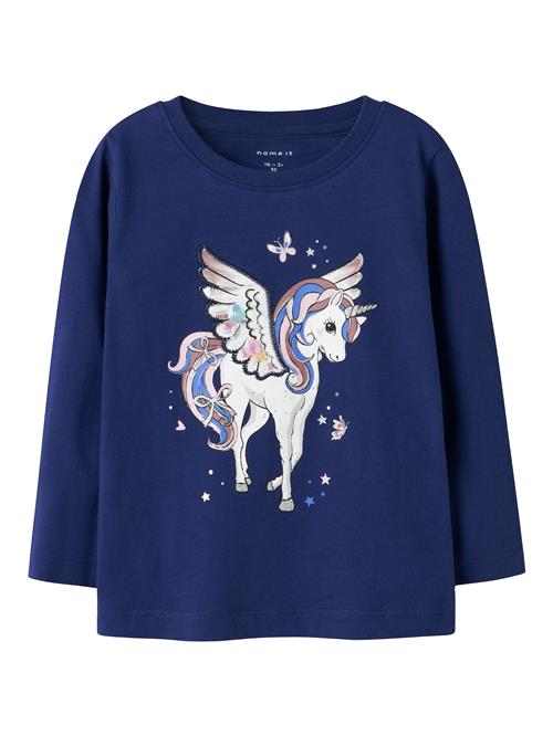 NAME IT Bluser & t-shirts 'NMFNINNA'  indigo / natblå / brun / hvid